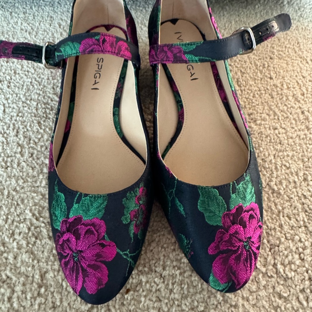 Via Spiga Satin Flower Alana Made in Italy Leather Pumps 9.5M - Picture 3 of 16